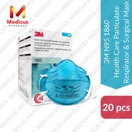 3M 1860 N95 Health Care Particulate Respirator and Surgical Mask 20'S