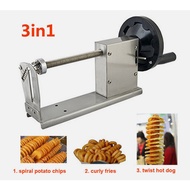 Manual Curly Fries Twister Hot Dog Spiral Potato Cutter Tornado Potato Slicer