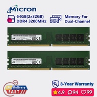 ไมครอน16Gb 32Gb 64Gb 3200Mhz Ddr4 Dual Channel หน่วยความจำสำหรับเดสก์ท็อป Dimm 25600u RAM Pc4