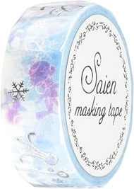 Kamiiso Sansho Japanese Washi Masking Tape, Made in Japan, 0.6 inches (15 mm) x 2.6 ft (7 m) Jellyfi