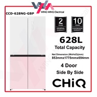 CHiQ 628L Refrigerator 4 Door / Peti Ais 4 Pintu (CCD-628NG) Peti Sejuk/Fridge/Side By Side CCD-628N