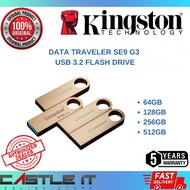 Kingston DataTraveler SE9 G3 USB 3.2 Flash Drive GOLD (64GB/128GB/256GB/512GB) | DTSE9G3 Thumb Drive