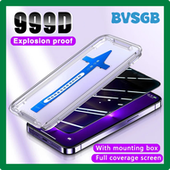 BVSGB 1Pcs Deliver Mount Aids Glass Screen Protector For iPhone 11 12 13 14 15 Pro Max For iPhone X XR XS Max 14 Plus Full Cover Glass JRTJY