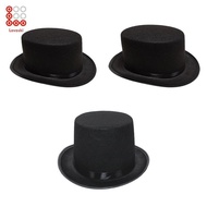 [Lovoski] Black Felt Top Hat Funky Fedora Hat Halloween Costume Jazz Hat for Themed Parties Festival