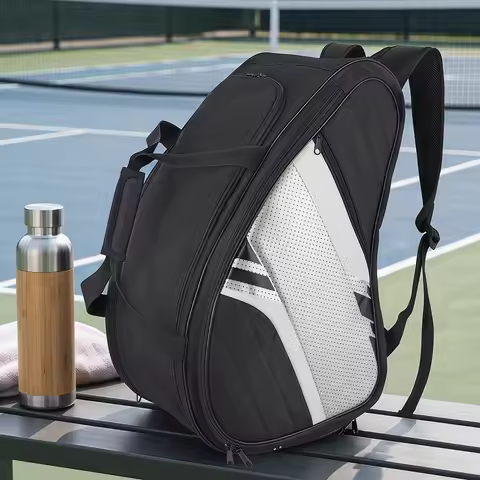 Pickleball Bag with Insulated Pocket Badminton Racquet Bag Waterproof Oxford Sports Padel Bag for Pa