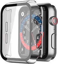 [2 Pack] Roity 44mm Case Built in Tempered Glass Screen Protector Compatible for Apple Watch Series 6 SE Series 5 Series 4 44mm, Ultra-Thin Hard PC Full Protective Cover for iWatch, Transparent