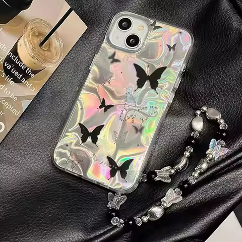 Butterfly Flash Chain Case For OPPO A40 A60 A3 A3X A80 A38 A18 A17 A17K A96 A58 A78 A57 A77 A79 A59