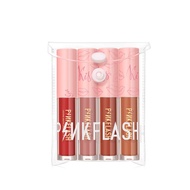 PINKFLASH 5PCS Lip Set OhMyKiss Matte Liquid Lipstick Soft VE Moisturising Transparent lipstick Bag