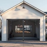 Heavy Duty Garage Door Screen, Fits Door Size 8x7FT, Magnetic Fiberglass Garage Screen Door with Rei