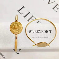 QZS Jewelry Padre Pio Bangle St Benedict Bangle And Earrings