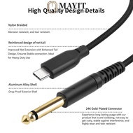MAYIT USB C to 6.35mm Cable, 1/4 Inch Plug and Play USB C to TS Cable, Compatible USB C to Male Adap