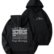23DEGREE - Cool Black Distro Hoodie with MISUNDERSTANDING Motivational Words Simple and Trendy Men's