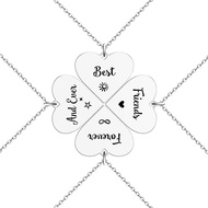 4PCS Heart Puzzle Friendship Best Friend Stainless Steel Necklace
