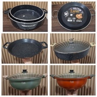 Big wok pan/paella pan 2handle nonstick cookware