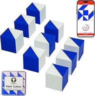 PrfcNL IQ Test Cubes (Blue and White) – 9 Kohs Cubes, Practice for Block Design Test, WAIS IV and WI