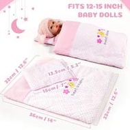 1Pc 31x36cm Doll Clothing Blanket+Pillow, Suitable For Doll Girls Under 14 Inches, Reborn Doll (Excl