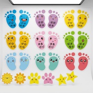 [tenlzsp0bc] Cute Animal Cartoon Footprint Floor Stickers for Kindergarten Classroom Decoration - Ca