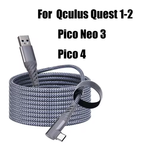 Elbow USB C Cable for VR Oculus Quest 2, Game Accessories, Data Transfer, Quick Charge, 5m, 3M, Gen 