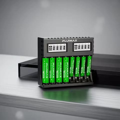 PUJIMAX 1.5V Rechargeable Lithium Battery 4255mWh 1100mWh Large Capacity Li-ion Battery With 8-slot 