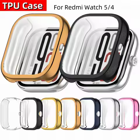 TPU Case For Redmi Watch 5/4 Full Coverage Screen Protector For Redmi Watch 5 4 Soft Cover For RedMi