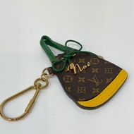 LV 限量 全皮 牛皮 綠 黃 老花 原花 字紋 金屬 NOE 鑰匙圈 吊飾 掛飾 key chain