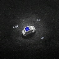 1pc Vintage 925 Sterling Silver Wedding Rings For Men Solitaire 7*7mm 2.0Ct Princess Cut Dazzling Bl