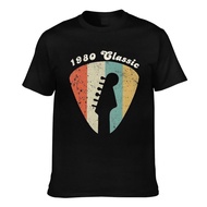 Classic Vintage 1980 Guitar Player Men's Cotton T-Shirts