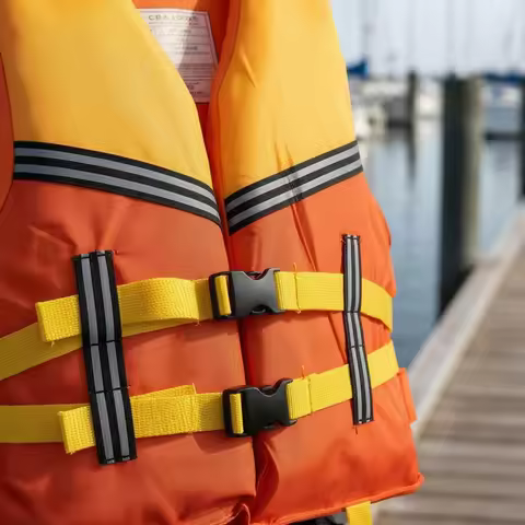 Children's Life Vest Orange and Yellow Personal Flotation Device Child Reflective Vest High-Visibili