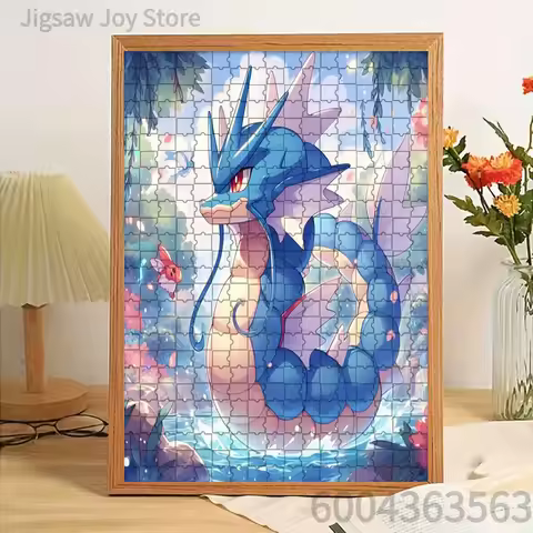 Paper Jigsaw Puzzle Gyarados Magical Water Forest Scene Artwork Brain Teaser