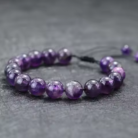 Noter 100% Natural Amethyst Bracelet For Women Men Grade A 6mm 8mm 10mm 12mm Purple Beads Braclet Va