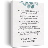 Inspirational Canvas Wall Art Motivational Watch Your Thoughts Quote Canvas Print Positive Canvas Pa