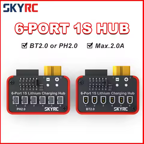 SKYRC Battery Charging Hub OSH 6-Port 1S Battery Charging Hub For LiPo LiFe Li-ion LiHV Support B6ne