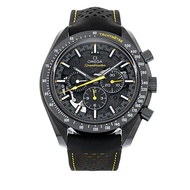 Omega Speedmaster Reference 311.92.44.51.01.006, a black ceramic automatic wristwatch with leather strap, circa 2022