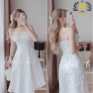 Sexy VIP22 2-Strap Brocade Dress in Foam Fabric with Embossed Patterns