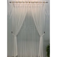 PUTIH Window curtain/ inner white thin curtain Drawstring Model (100/140/280)/ day curtain/ minimali