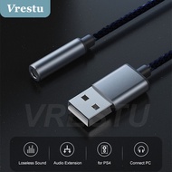 2 In 1 External USB To 3.5Mm Jack Audio Sound Card Mic Headphone Adapter AUX For Mic Speaker Laptop PS5 4 PC Computer Sound Card