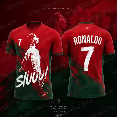 2026 New Summer Ronaldo 7 SIUUU Portugal Soccer Jersey CR7 Football Shirt Vintage Graphic Fan Jersey