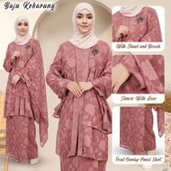 【READY STOCK】BAJU KEBARUNG FREE SHAWL Diamond Bead Baju Raya 2025 Baju Kebarung Plus Size Perempuan 
