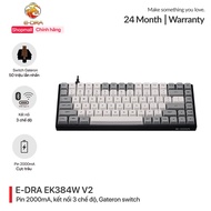 E-DRA EK384W V2 3-mode wireless mechanical keyboard - Gateron Switch - Keycap: PBT double-shot - 3-m