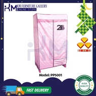 KM Furniture 3V PP 5001 Plastic Cabinet Wardrobe With Zip/ Almari Pakaian Plastic/ Almari Kain