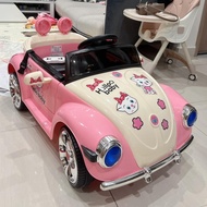 [Freeship Hà Nội] Ô Tô Điện BRJ 5169 HELLO KITTY Cho Bé Gái 2 Động Cơ Kèm Hình Dán Trang Trí (Hồng)