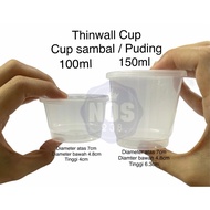 Thinwall Cup Puding 100ml / 150ml isi 25set