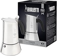 Bialetti 0007254/CN Venus Induction Coffee Maker, 4 Cups, Silver