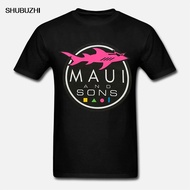 Men's brand teeshirt men summer cotton t-shirt men Maui and sons Shark blue t-shirt size M cool t-sh