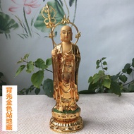 Nanwu Great Wish Ksitigarbha Bodhisattva Statue Gold-Plated Resin Alloy Backlight Station Ksitigarbh
