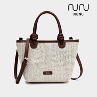 NUNU Maeve Bag - Women Fashion Crossbody Bag Handbag PU Leather Straw Woven Beg Tangan Wanita Selemp