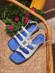 Giày Sandal Bệt Nữ Mũi Vuông Ba Quai Ngang Gắn Khoá Pixie H325
