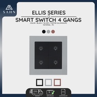 [SAHN] สมาร์ทสวิตช์ 4 ปุ่ม (Smart Home) Smart Switch 4 Gang (E04-IOTT) สวิตช์ไฟอัจฉริยะ ใช้งานผ่านแอ