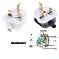 10 pcs plug top 3 pin plug sirim plug 3 pin plug top
