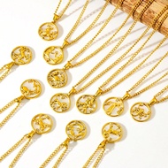 1 Piece Sparkling Zodiac Pendant Diamond Birthstone Necklace, Stainless Steel Women's Necklace Jewel